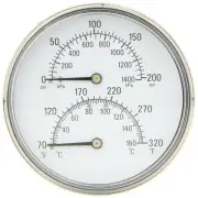 PIC Gauge TRI-RC-402R-G 4" Dial Size, 1/2" Male NPT Connection Size, 0/200 ps...