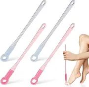 Baluue 4pcs Toe Cleaning Brush, Toe Seam Massage Brush for Shower, Long Handle Silicone Foot Brush, Foot Care Scrub Brush for Seniors Elderly Men and Women