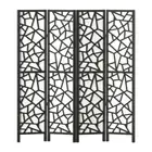 Artiss 4 Panel Clover Room Divider Screen Partition Privacy Wooden Stand Black