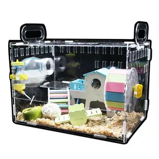 倉鼠籠 寵物鼠籠子 諾辰透明單層倉鼠寶寶亞克力籠 子 熊類鼠籠 透明大別墅用品玩具