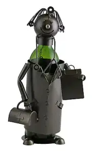 Elephant Waiter Metal Wine Bottle Holder Display