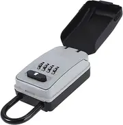 1Pc Key Lock Box Portable Password Key Case for Home Office Installation Key Storage Box Gray for Outdoors and Indoors