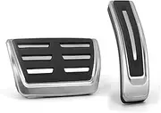 EXEGPLPVK Fit for Audi Q7 4L 2006 2007 2008 2009 2010 2011 2012 2013 2014 2015 Stainless Steel Car Accelerator Fuel Brake Pedal Pad Case Cover