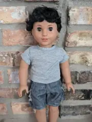 Abel Custom American Girl Boy Doll OOAK Black Hair Blue Brown Eyes Marie Grace