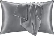 Pillowcase 2 Pack Silk Pillowcase for Women Men 48X74cm Soft Breathable Smooth Cooling Pillow Covers for Sleeping