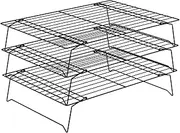 3 Tier Collapsible Baking Cooling Rack Stackable Iron Cooling Rack Space Saving Non Stick Cookie Cooling Rack Baking Racks Stackable Wire Rack for Cookies Cupcakes Pies Baking