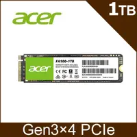 在飛比找PChome24h購物優惠-Acer 宏碁 FA100 1TB PCIe M.2 SSD