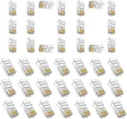 Network Cable Connector,Crystal Network Connector | 100Pack Ethernet Plugs Jack for Corporate Office, Construction Maintenance
