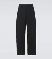 [Lemaire] Lemaire Cotton drill barrel-leg pants UK 38 black