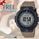 CASIO PRG-30-5JF PRO TREK 45mm Black Silicon Case Broun Silicon Band NEW