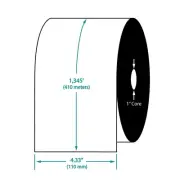4.33" x 1345' TDW101 Resin Enhanced Wax Barcode Ribbon for Sato Printers (6