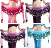 Ladies Hip Scarf Belly Dance Chiffon Skirt Solid Pallet Wrap Belt USA Seller