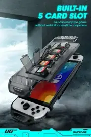 For Nintendo Switch OLED, SUPCASE Dockable Case Grip Cover +5 Card Storage Slots
