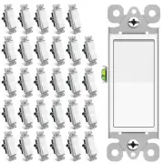 Wall Light Switch Single Pole On/Off Rocker Paddle Interrupter UL Listed 30 Pack