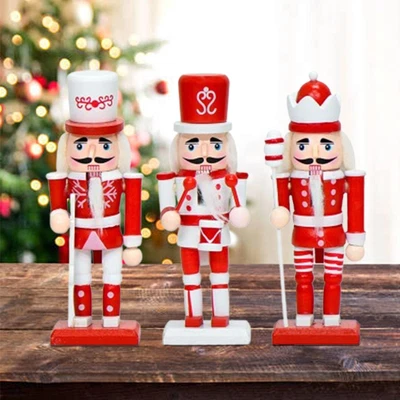 3 Pieces Nutcracker Figurine Christmas Decorations for Holiday Xmas Bedroom