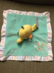 Magic Years Lovey “My First Easter" Chick Duck Rattle Security Blanket Green