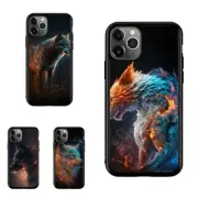 wolf dragon fire ice Anti-skid Cover For iPhone 11 12 13 Pro Max Mini
