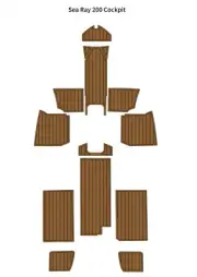 Sea Ray 200 Cockpit Pad Boat EVA Foam Faux Teak Deck Floor Mat Flooring