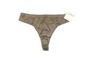 Calvin Klein Grey Silky Mesh Back String Thong Underwear Ladies Size Large NEW