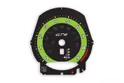 Porsche 718 GT4 Gauge Face Tachometer Manual 992-Style Black Acid Green Ring