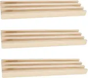 KONTONTY 3pcs Domino Holder Racks for Mexican Train Wooden Display Stand with Non Slip Base for Domino Tiles Gaming Cards Enhance Your Board Game Experience