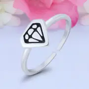 6.5mm Diamond Band 925 Sterling Silver Toe Ring Thin Adjustable Toe Ring