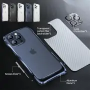 For iPhone 15 Pro Max Shockproof Metal Bumper Frame Case with Lens Protector