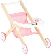 Hape Dolls Stroller/Pram Kids/Toddler 3Y+ Play Parent Pretend Wooden Toy Pink