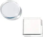 6 Pcs Clear Polished Acrylic Square &Round Display Base Blockfor Jewelry Ring Stand Showcase Holder Flat Lay Photography Props