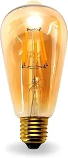 Bronze Amber DC 12 Volt Edison Light Bulb ST64 Soft White 2700k 6W LED E26 Standard Screw Medium Base Lamp RV Renovation Vintage Motorhome 12V-36V Wide Voltage Band Camper Bus Ensuite Dinette Trailer