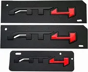 Side Door Rear Tailgate Emblem 3D Badge Name Plate Decal Sticker 85002068 Fits for 2021-2022 AT4 3pcs (Matte Black Red)