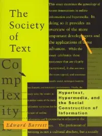 在飛比找博客來優惠-The Society of Text: Hypertext