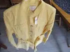 New Loft Utility Jacket,Yellow,Button Front,Tie @ Waist,Front Pockets,Sz Large