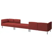 LILLEHEM 6-seat modular sofa, Gunnared/brown-red metal