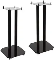 Premium Universal 60cm Bookshelf Floor Speaker Stands for Surround Sound and Pedestal Style Book Shelf Speakers, 2 Stands Included, ACA-S04 (Pair Set in Pack), Black, 60cm