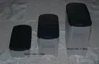 TUPPERWARE MODULAR SPACE MAKERS CONTAINERS BLACK HINGED SET OF 3