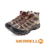 MERRELL(男)MOAB 3 MID GORE-TEX防水登山中筒鞋 男鞋-綠橘