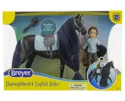 Breyer Horses Freedom Black Thoroughbred Jet & English Rider Charlotte Classic 1:12 Scale