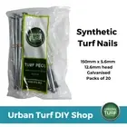 Turf Nails for Synthetic Grass - 150mm Galvanized, Ctn of 1,000 Nails (50 packs)