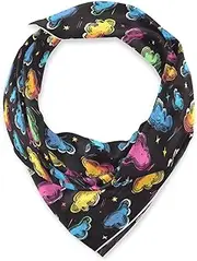 [miaozhen] Silk square lightweight headband for men for Christmas 35 In Colorful Cloud Star Black Neon chal para mujer, Colorful Cloud Star Black Neon