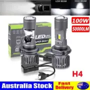 2X H4 9003 Mini Bi-LED Projector Lens Globe Bulbs Hi/Lo Car Headlight Retrofit