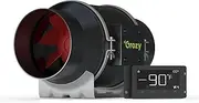 GROZY 6 inch 150mm Black Intelligent Inline Fan With Temperature Humidity Controller, Exhaust Fan with Speed Controller For Heating Cooling Booster, Indoor Grow Tents, Hydroponics