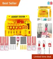 Lockout Tagout Station with 5 Safety Locks & 25 Tags - OSHA Compliant Safety Kit