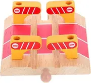 Wooden Roadblock Station Track Accessory Kit Boys and Girls Educational Toys Creative Railway Track Playset