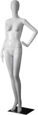 Abstract Female Plastic Mannequin - Gloss white hand on hip