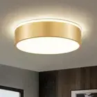 Gold Flush Mount Ceiling Light Fixture, round LED Light Fixture, Modern Dimmable