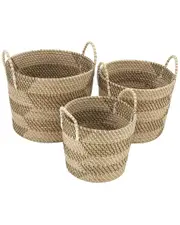 Peyton Lane Set of 3 Seagrass Baskets