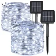 2 Packs Solar Twinkle LED String Fairy Lights Copper Wire With 200 LED 8 Modes