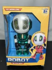 TALKING POSABLE SMART MINI ROBOT BODY KIDS TOYS STEM DIE-CAST Green #8971 USB