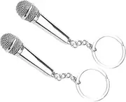[WRITWAA] Bag Hanging Decor Keychain Microphone Key Ring Microphone Key Charm for Stylishness